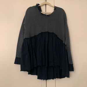 Free People oversized two tone hoodie